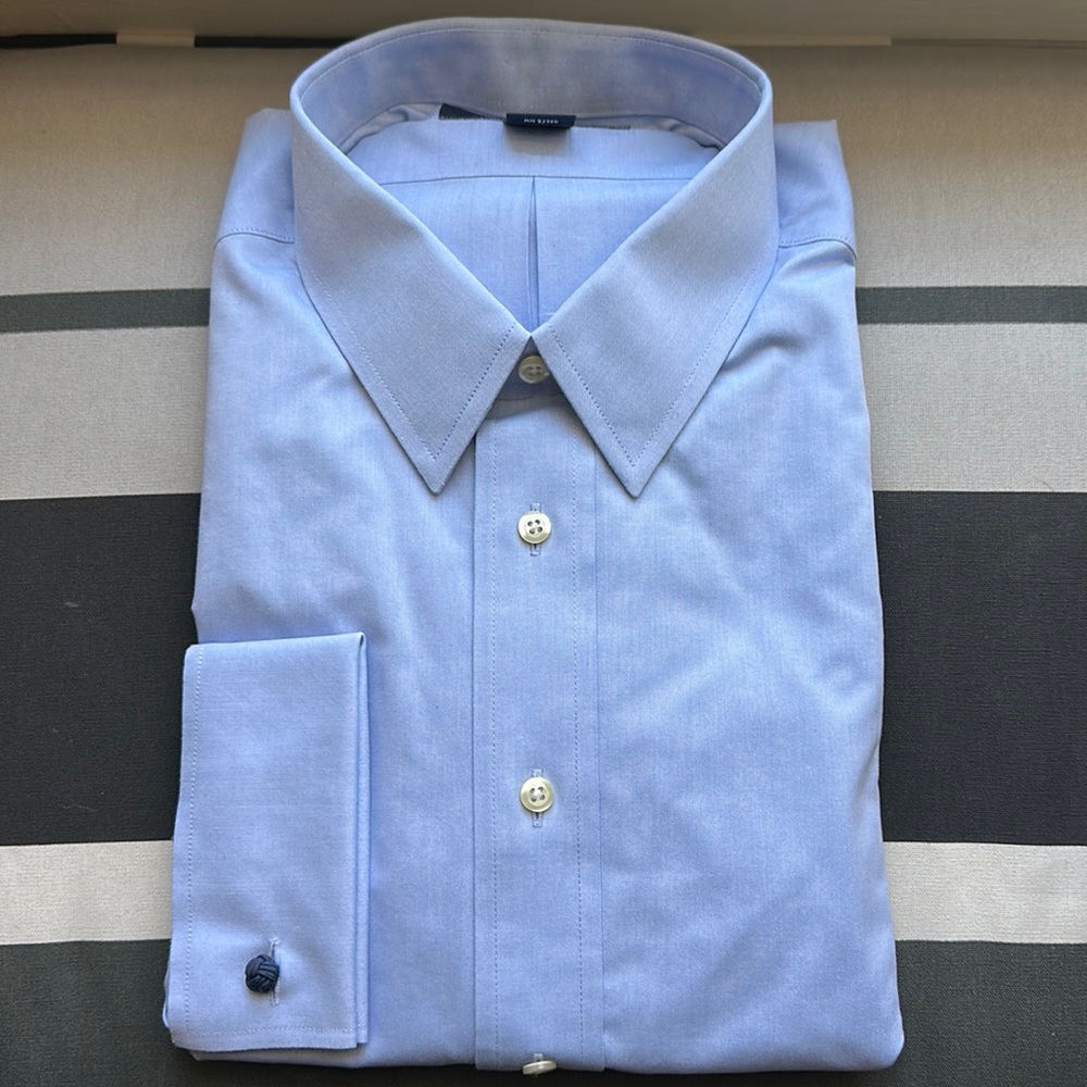 Brooks Brothers, Boys Non-Iron Cotton French Cuff Dress Shirt, blue, size 20